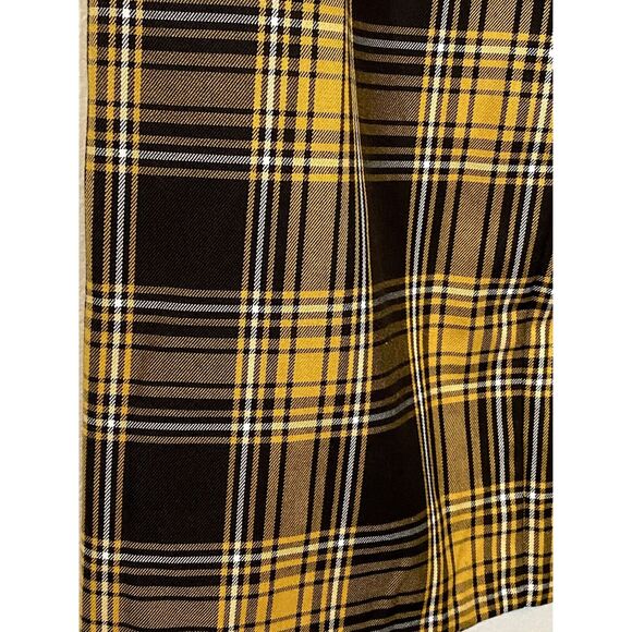Cato Skirt Womens Size 10 Pencil Straight Plaid Offset Split Yellow Black - Picture 4 of 8